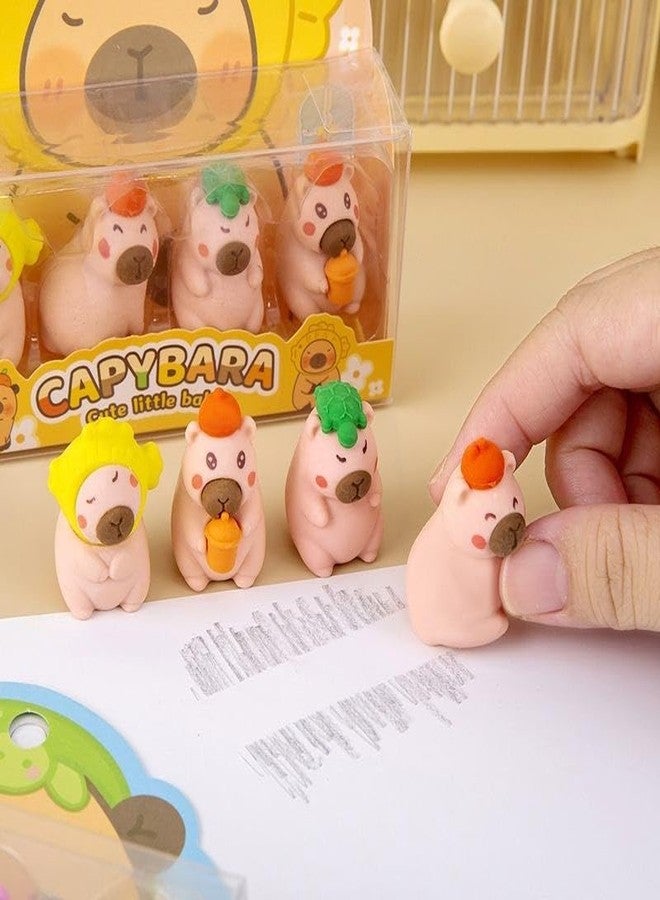 Crafty Cuddle ممحاة كرافتي كادل بأشكال لطيفة للأطفال - طقم من قطعتين | ممحاة مطاطية للأولاد والبنات في المدرسة | هدية مثالية لهدايا مستلزمات القرطاسية (كابيبارا) - Image 5
